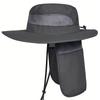Men'S Sun Protection Hunting Hat Wide Brim Fishing Hiking Hat With Neck Guard Brim Suitable For Garden Work