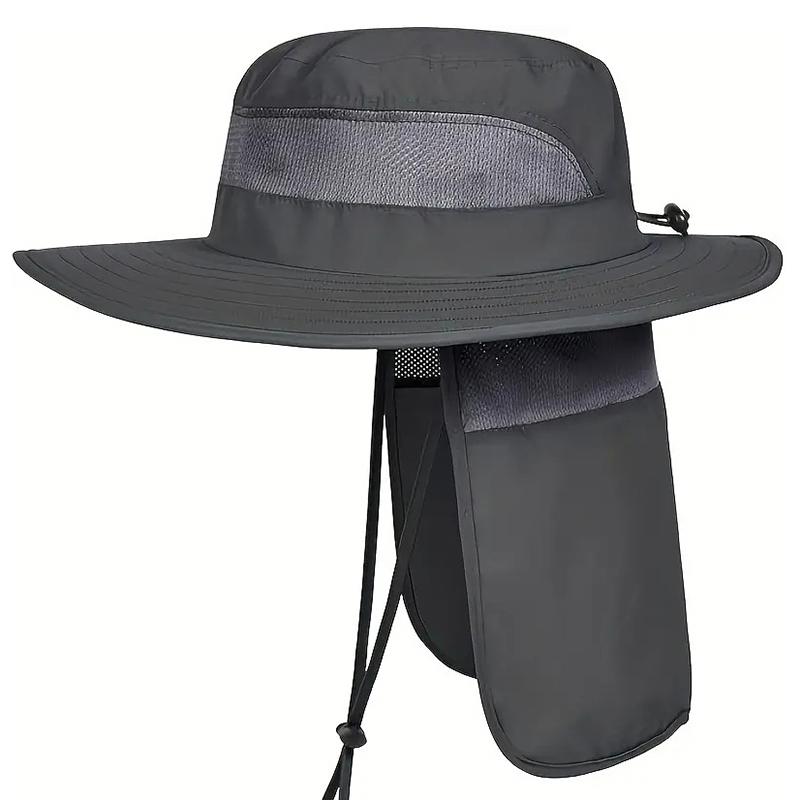 Men'S Sun Protection Hunting Hat Wide Brim Fishing Hiking Hat With Neck Guard Brim Suitable For Garden Work