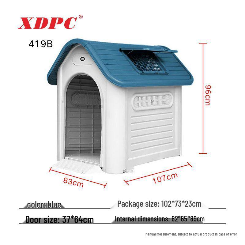 Xinding Rainproof & Windproof Outdoor Plastic Dog Kennel - Winter Dog House for Medium to Large Dogs