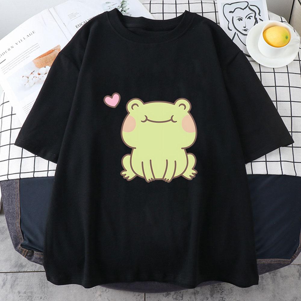 Frog Tshirts Summer Original Print Japanese Anime Cartoon Harajuku Shortsleeved Unisex Women Trendy Unisexga Couples Clothing cute