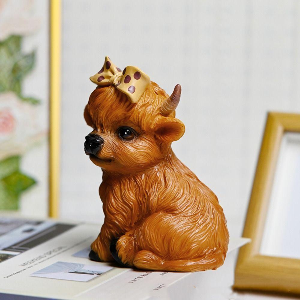 

Cute Rooster Statue Resin Animal Sculpture Garden Decoration Cow Ornament Bonsai Cow