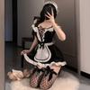 Sexy Cute Maid Cosplay Costumes Lace Up Bow Women Sexy Lingerie Lolita Servant Outfit Lace Server Roleplay Couples Sex Flirt Set With stockings