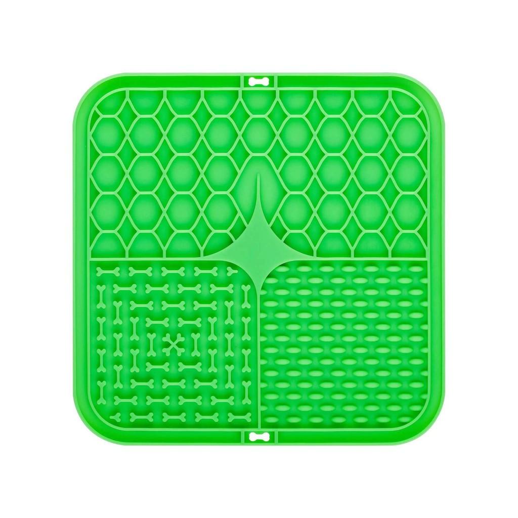 

Pet Slow Feed Silicone Mat For Dogs And Cats With Refillable Design And Food Storage Green 15.5cm