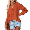 2025 Autumn/Winter Women's V-Neck Button Knit Sweater - European/American Style