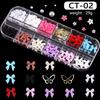 12-Grid Box Nail Art Resin Bow Streamer Ballet Alloy Butterfly Jewelry Diy Accessories