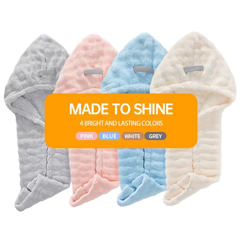 Women's Hair Drying Towel Wrap Super Absorbent Microfiber Hair Turban for Long Thick Curly Hair