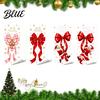 Holiday Window Decorations Static Glass Sticker, Christmas Theme Bow Pattern Print, Removable Shop Decor Electrostatic PVC Film for Home And