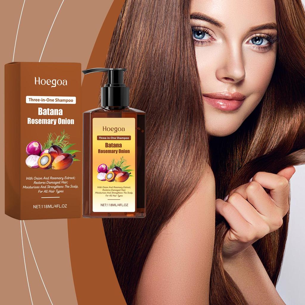 Hoegoa Moisturizing Hair Shampoo For Dry Damaged Hair Nourishing Scalp Care Smooth Strong Hair Daily Cleansing 118ML