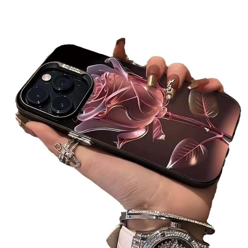 Powder crystal rose is suitable for Apple 15Promax mobile phone case iPhone16 new 14Promax advanced 17 beautiful
