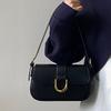 Premium Shoulder Messenger Bag Women'S Versatile Retro Burgundy Horseshoe Buckle Handheld Underarm Bag Women