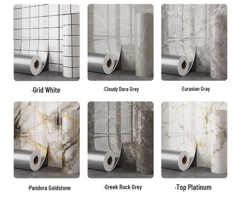 Waterproof Self-Adhesive Faux Marble Tile Sticker for Wall Renovation in Hallways, Kitchens, and Living Rooms