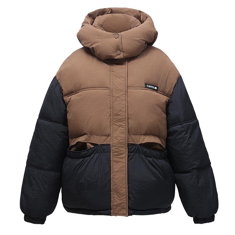 Short Down Cotton Clothes Women's Winter New Niche Design Sense Color Matching Loose Thickened Bread Clothes Jacket