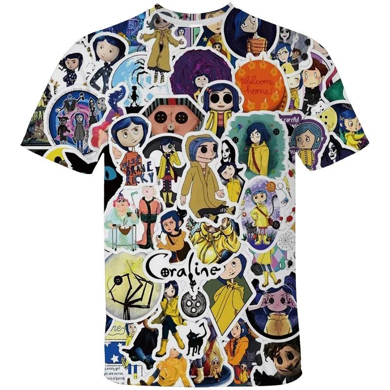 Maglietta Grafica Vintage Spettrale di Coraline Unisex Manica Corta
