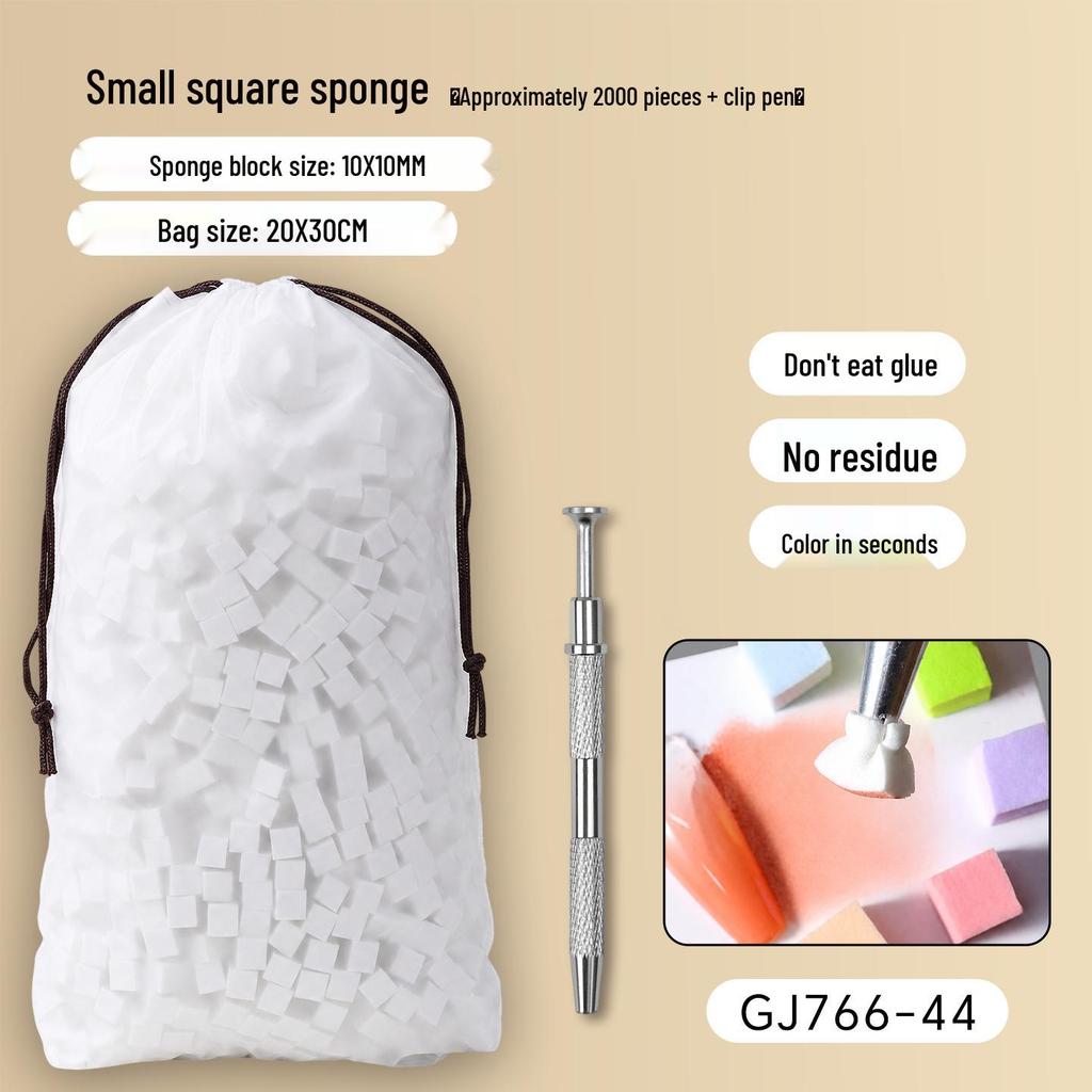 Mini Nail Art Gradient Blending Set: Sponge, Clip Pen, Glue