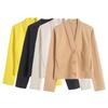 Za Export New Arrival Women's Clothing ZR Fashion Style Fashion Stylish Casual Cotton V Neck Long Sleeves Jacket Outwear