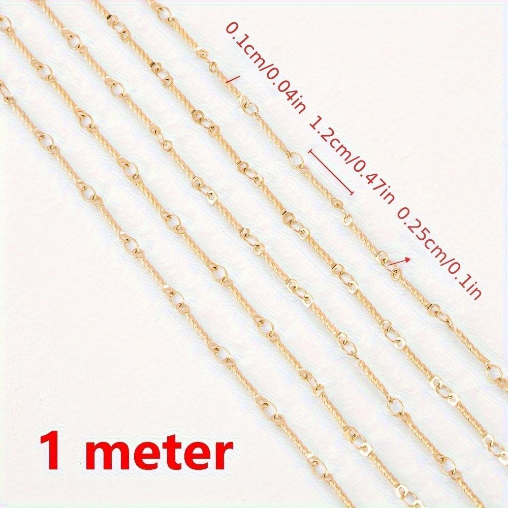 No Fade 1M 2Meter Stainless Steel Gold Plated Lips Chains DIY Chain for Needlework Necklace Bracelet Jewelry Making Accessories