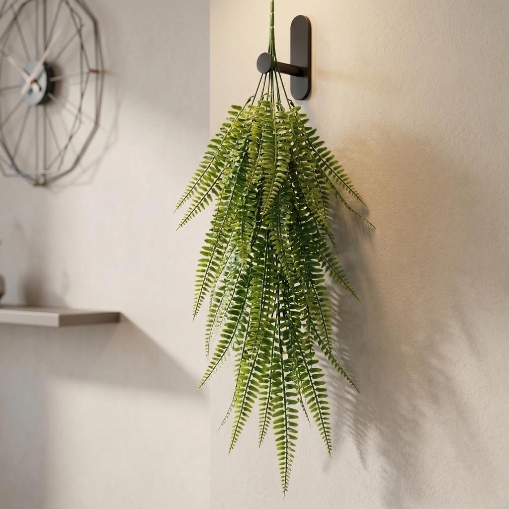 10pcs Artificial Fern Leaves Stems 45cm Long Realistic Plastic Faux Greenery for Home Office Wedding Decoration Indoor Outdoor Use