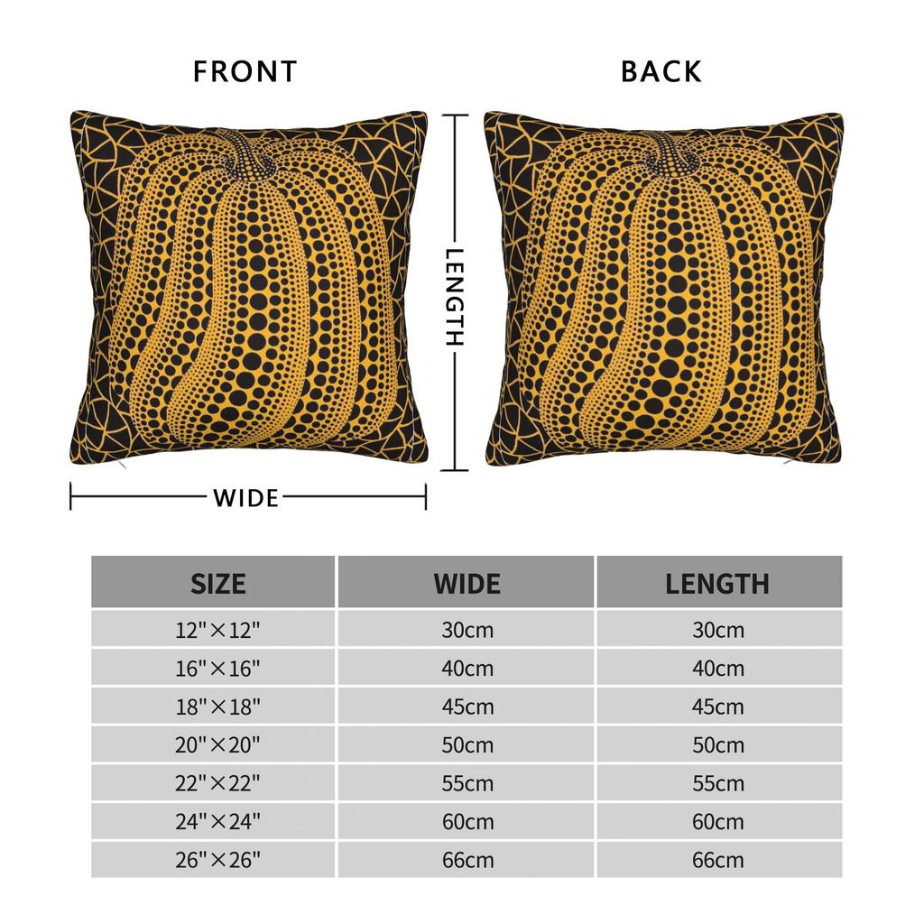 Yayoi K-Kusama Art Pillowcase Printed Cushion Cover Decor My Life With Pumpkins Throw Pillow Case Cover Living Room Square 45X45