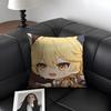 Aether Cute Cute Genshin Impact Cushion Cover Natural Linen Organic Fabric Double-Sided Printing Sofa Home Decor Pillow Case