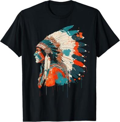 Vintage Indianerhäuptling Native American Stolz Federkopfschmuck T-Shirt