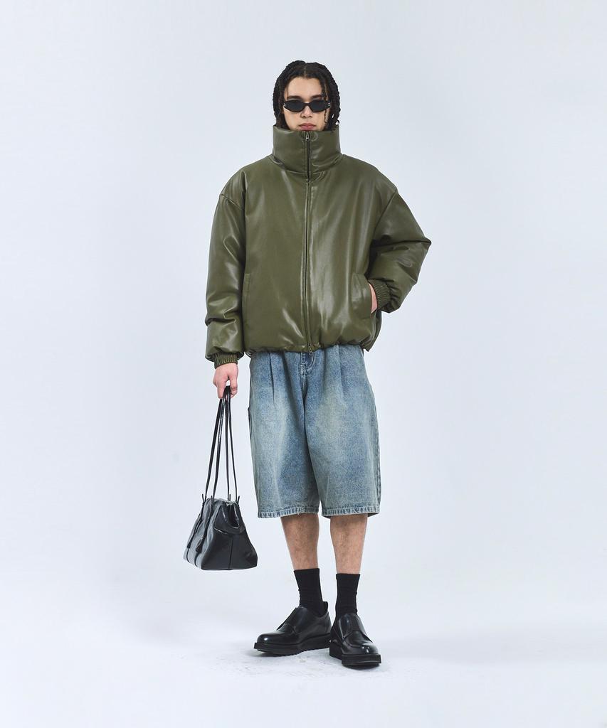 Standarderror 87-Stan104 Utility High-Neck Leather Padded Khaki