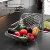 Large Capacity Multifunctional Transparent Draining Basket for Rice, Fruits, and Vegetables