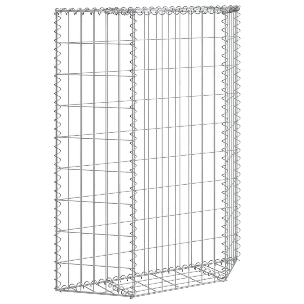 Gabion Raised Bed Trapezoidal Shape Galvanized Steel 80 X 20 X 100 Cm