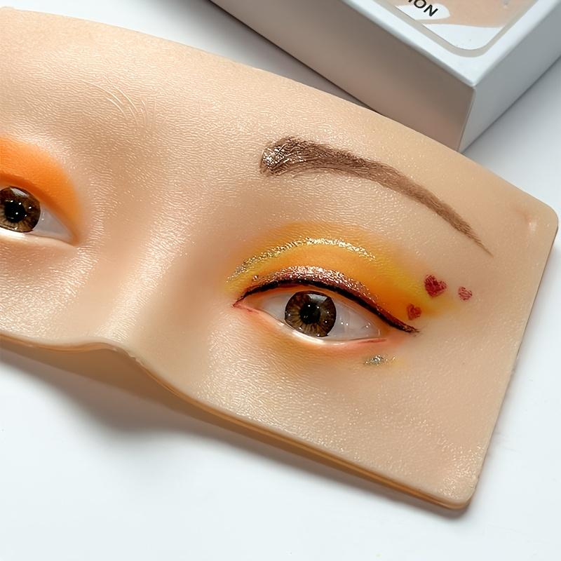 Halbgesicht für Make-up-Übungspalette, 5D-Gesicht für Make-up-Trainingsmatte, Wiederverwendbares Tattoo-Hautpad, Entwickelt für Anfänger