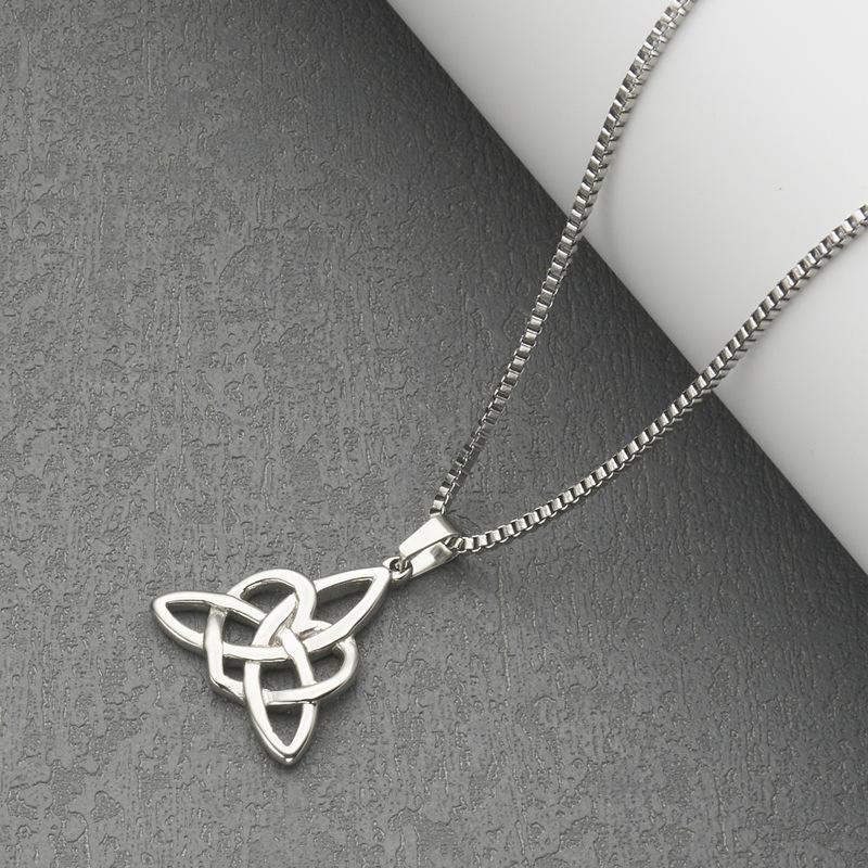 

Ожерелье из нержавеющей стали с подвеской в виде сердечка в ирландском кельтском стиле «Любовь и любовь» серебряный