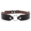 DIEZI Harajuku Gothic Cosplay PU Leather Choker Necklace For Women Men Punk Sexy Circle Pendant Torques Necklace Gift Jewelry