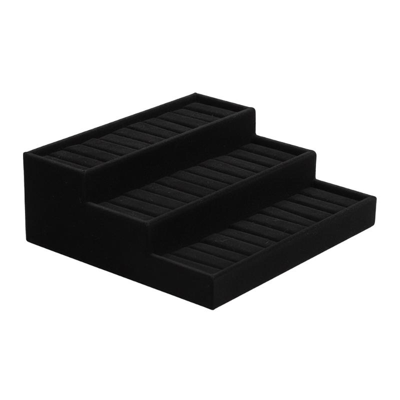 Layer Trapezoid Velvets Jewelry Storage Case Sturdy Construction Dustproof Designs For Earrings Bracelets