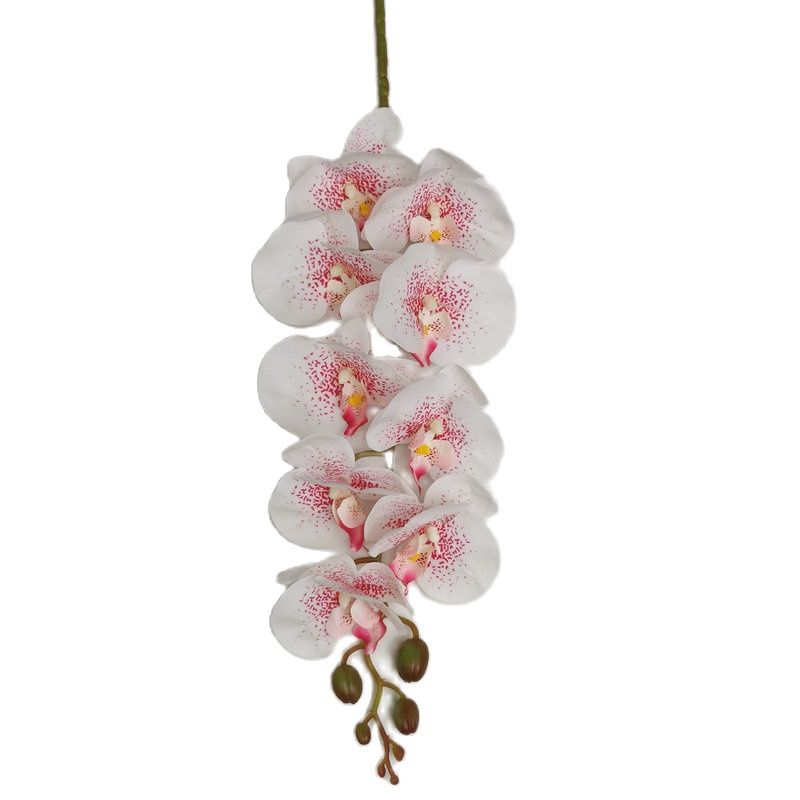 5pc Artificial Phalaenopsis Orchid 9 Heads Soft Latex Butterfly Orchid Flower Branch for Wedding Floral Decoration