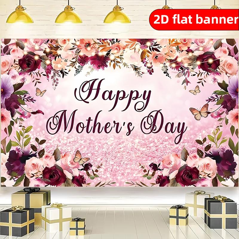 1 PC Happy Mother's Day banner, making background decoration banners and background fabrics for parties