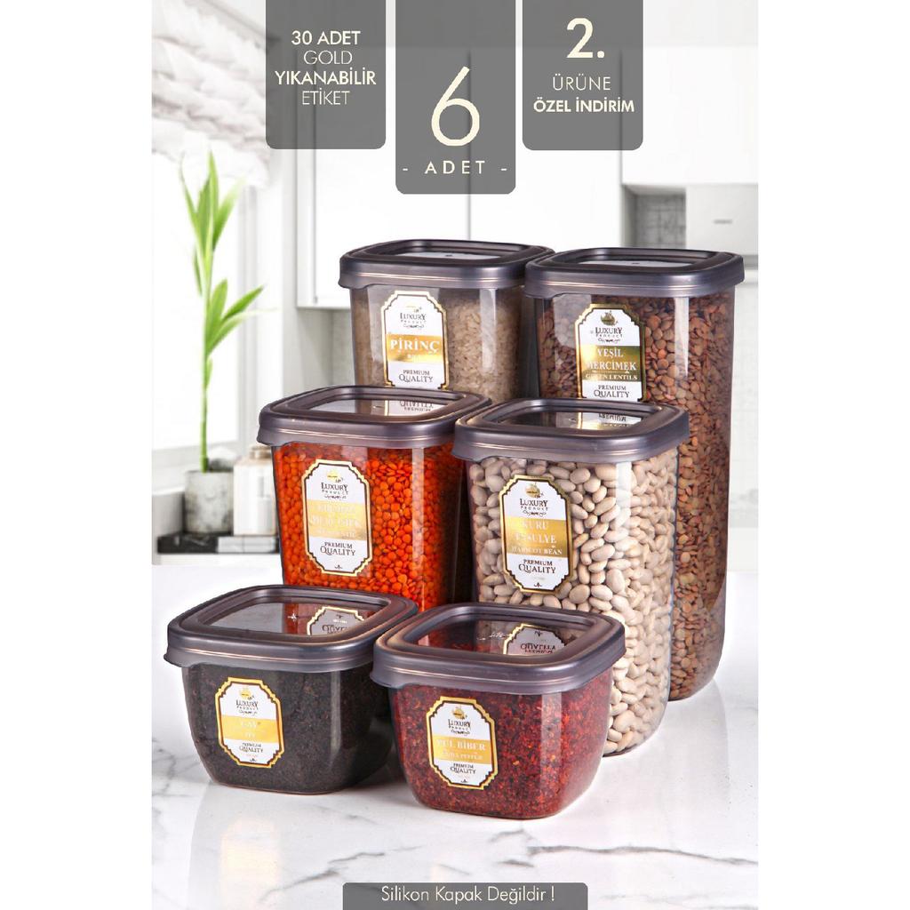 Boly Square Storage Container Set Of 6 Labeled 550ml