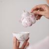 Hand Drawn Rose Ceramic Kung Fu Tea Set, One Pot, One Cup, Handmade Tea Pot, Tea Cup, Outdoor Portable Set