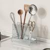 304 Stainless Steel Chopstick Holder - Kitchen Countertop Drainage Storage Rack for Utensils,Modern Chopstick & Spoon Organizer