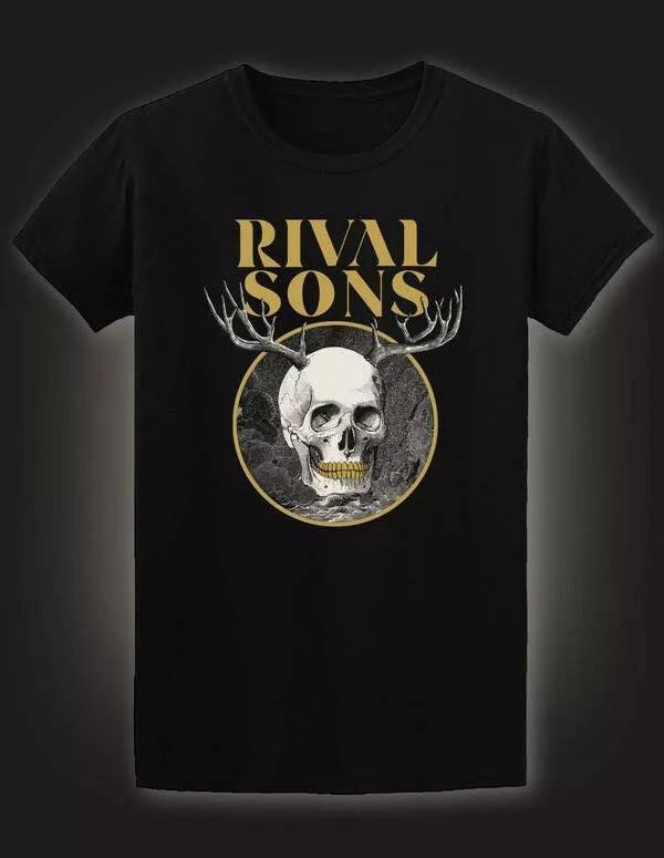

Rival Sons band Skull Gift For Fan Black T Shirt Full Size S-4XL L