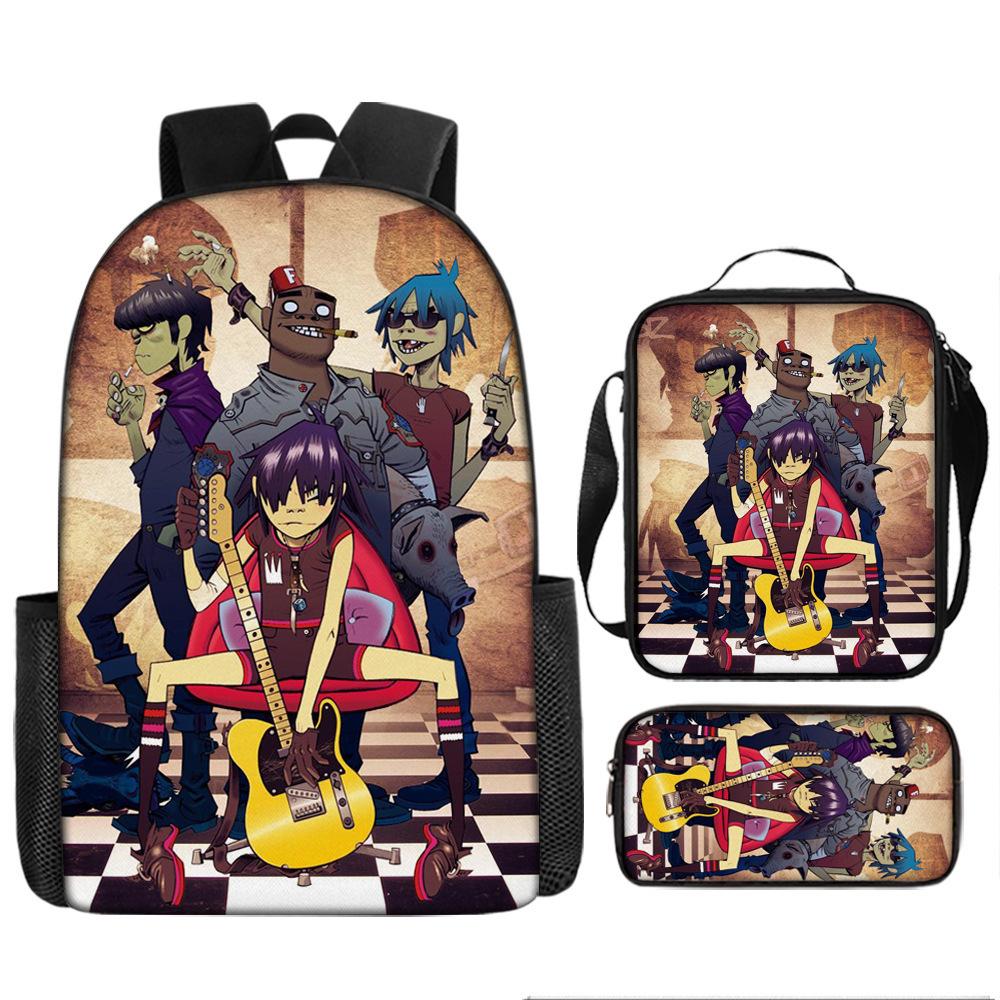 UK Virtual Band Gorillaz Kids' Cartoon Backpack - Dual Use Shoulder/Crossbody Bag