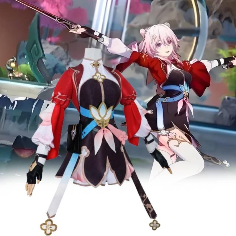 Adorable Polyester March 7th Cosplay Costume For Game Anime Roleplay