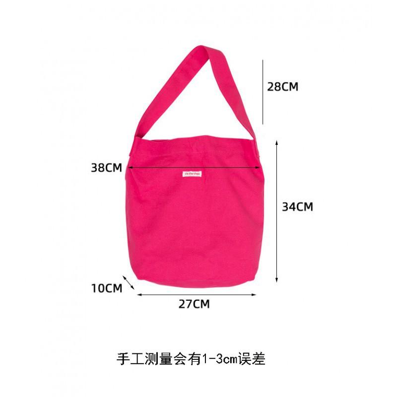Cream Candy Canvas Bag Ins Wind Dopamine Solid Color Casual Shoulder Underarm Student Schoolbag