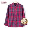 YUZHAOLIN Women's 100% Cotton Plaid Long Sleeve Shirt