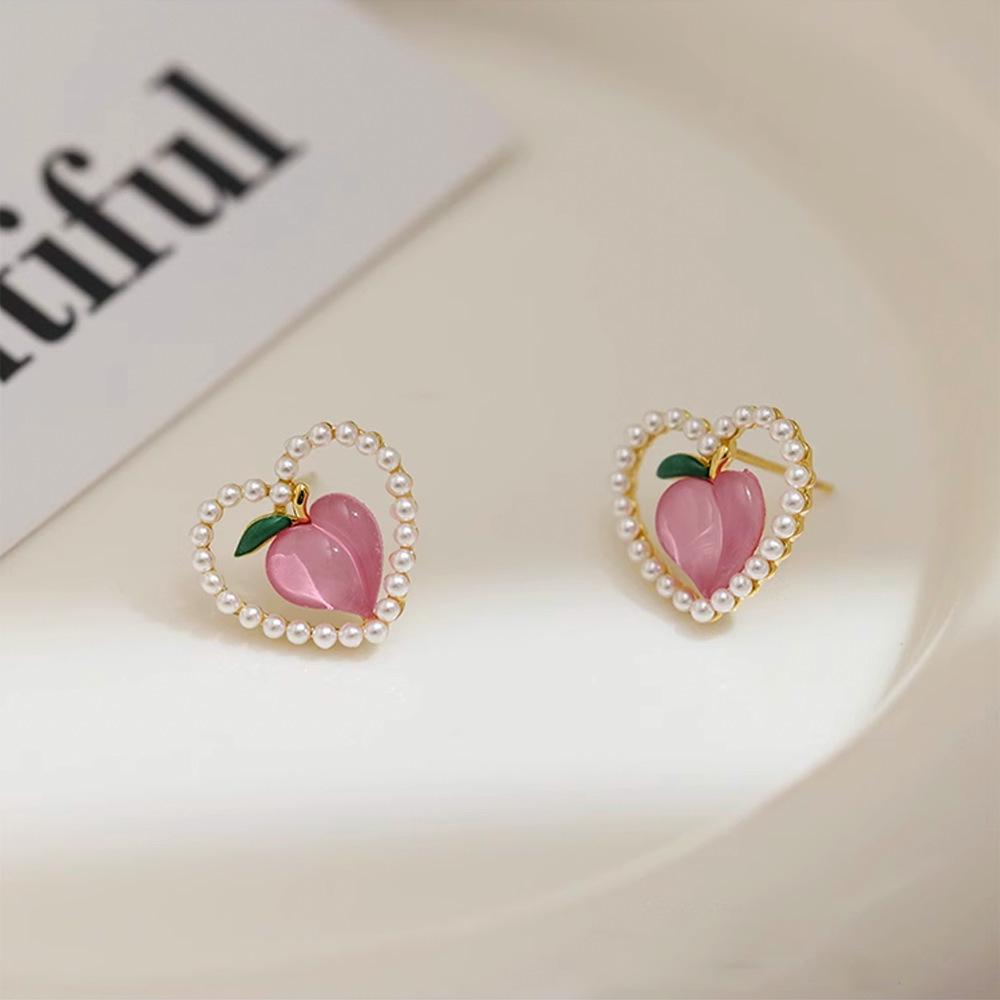 High-Grade Green Floral Pearl Earrings - Silver Needle Lily of the Valley and Tulip Design