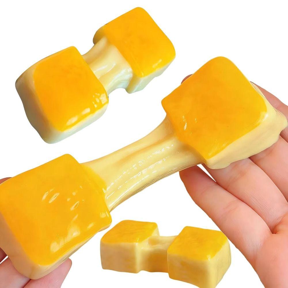 Simulated Yellow Rice Cake Squeeze Toy Relax Gift Stretch Rice Cake Squeezing Toy Sensory 9cm Slow Rebound Squeeze Toy For Adult