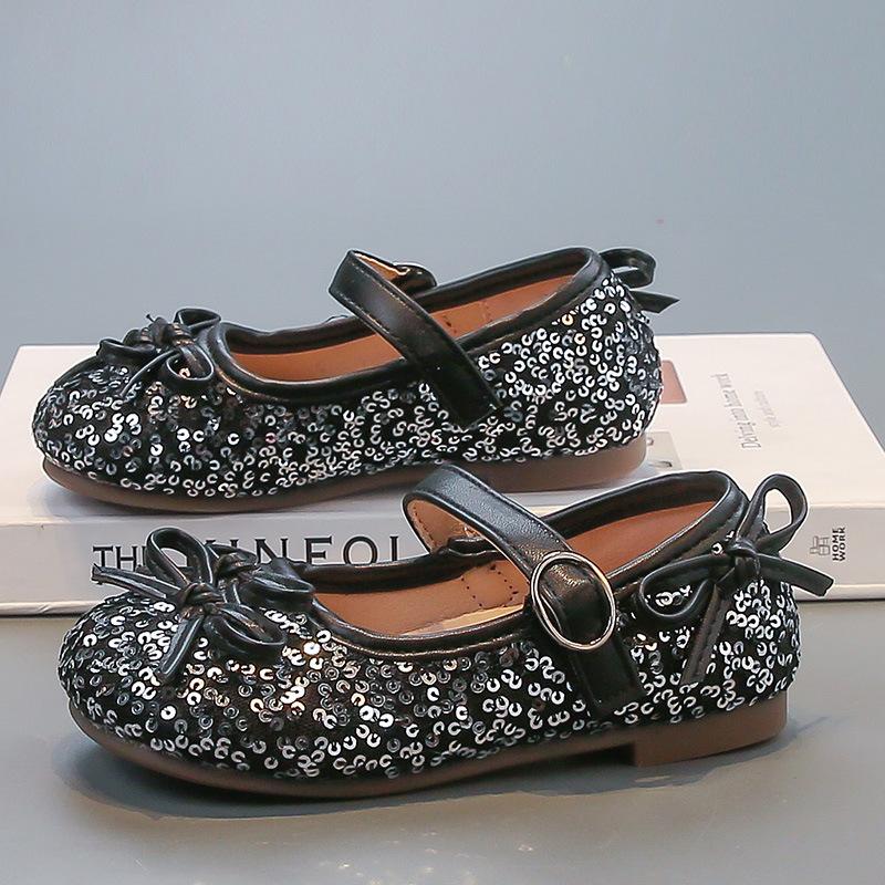 Fashion Sequined Baby Girl Princess Shoes Spring and Autumn 2025 New Soft-soled Non-slip Girls Versatile Casual Single Shoes