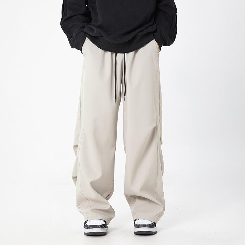 Men's Women's High Street Drawstring Casual Cargo Baggy Wide Leg Pants Trousers For Men Streetwear Sweatpants Jogging Track Pants