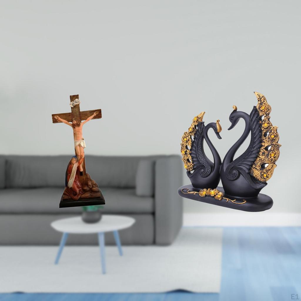 Swan Religious Catholic Sculpture Mother Mary And Couple Figurine Resin Crafts for Bedroom