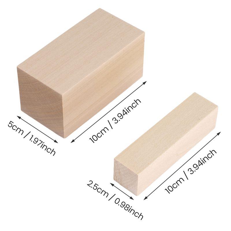 A84E-10Pack Basswood Carving Blocks Kit Whittling Blanks Beginners Unfinished Wood Whittling Blocks Carving Block Kit(5L+5S)