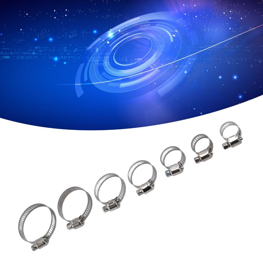 60pcs Stainless Steel Adjustable Hose Clamp Adjustable Size Tube Clips Set Fuel Line Clamps