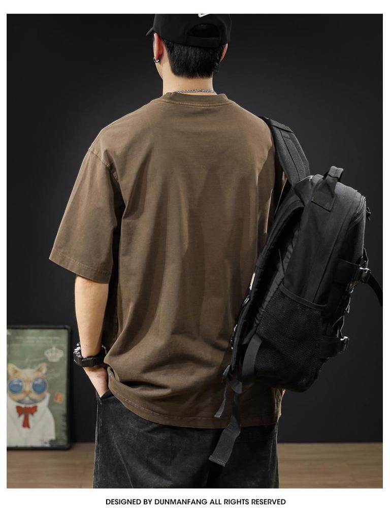 2025 Herrenmode Retro Schweres Baumwoll-Kurzarm-T-Shirt