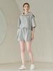 NOUVE Wide Collar Half Sleeve T-Shirts - M.Gray